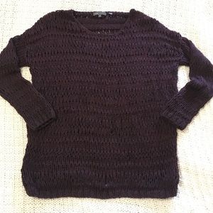 Vince Open Weave Maroon Sweater